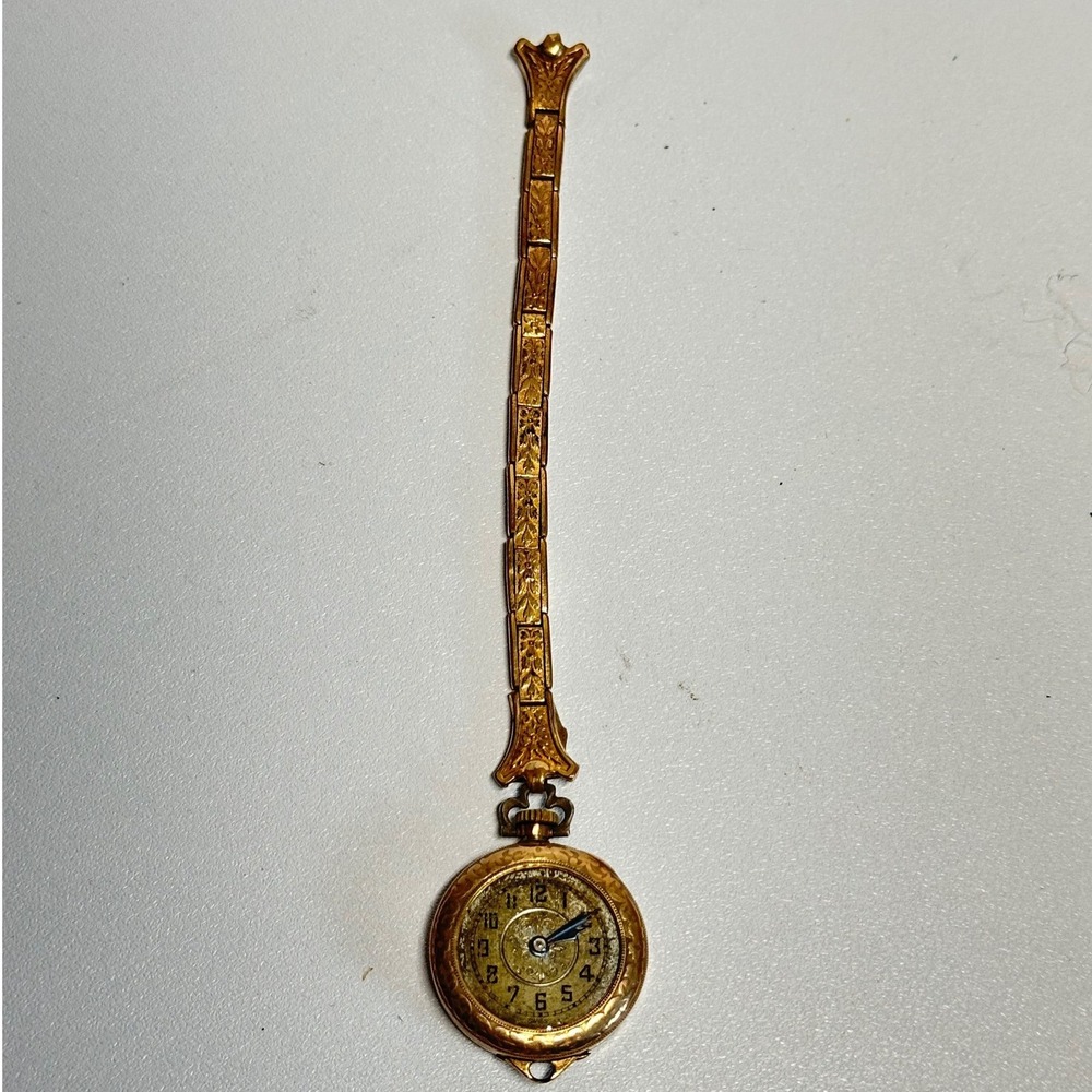 Wadsworth Referee Swiss Pocket Watch Art Deco Engraved Genco Chain-Parts/Repair